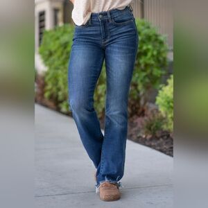 Judy Blue Women's Flare Jeans in Dark Blue Wash